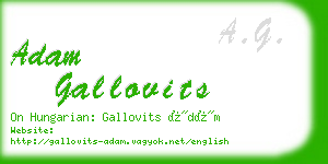 adam gallovits business card